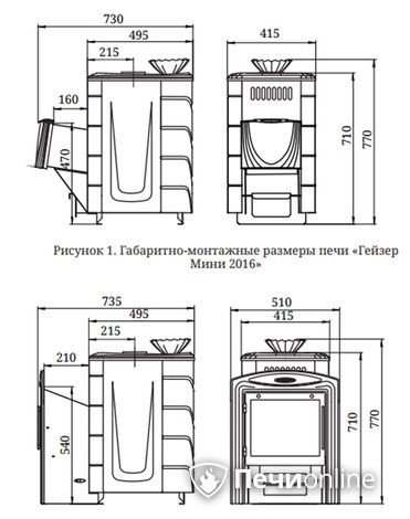 Дровяная банная печь TMF Гейзер Мини 2016 Inox ДА ЗК ТО терракота в Оренбурге