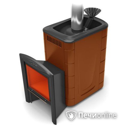 Дровяная банная печь TMF Гейзер 2014 Inox Витра  Терракота в Оренбурге