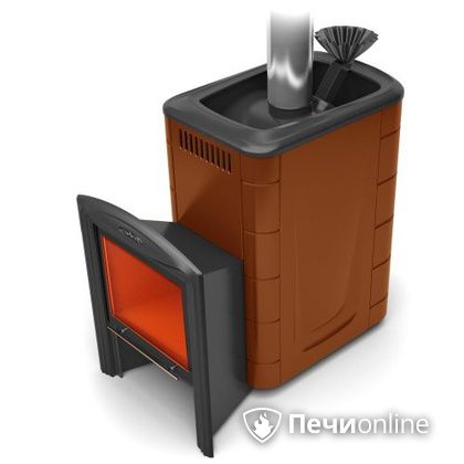 Дровяная банная печь TMF Гейзер 2014 Carbon Витра терракота в Оренбурге